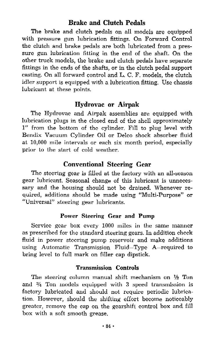1956 Chevrolet Trucks Operators Manual Page 101